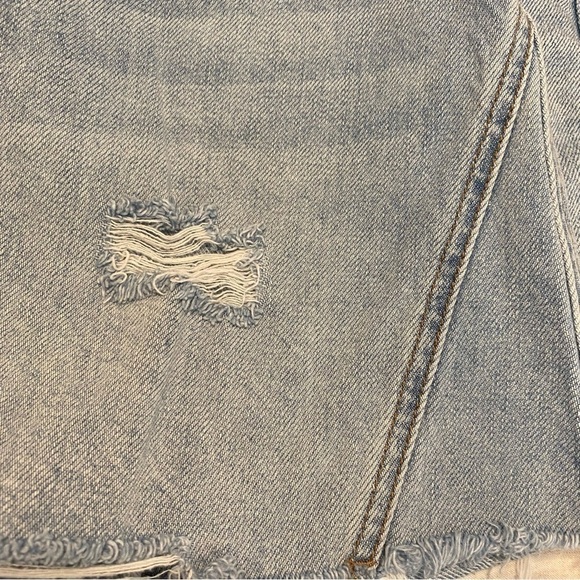 Free People We The Free Button Fly Distressed Denim Skirt - Picture 7 of 11